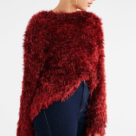 Women's Red Uo Tara Fuzzy Pullover - Picture 1 of 5